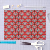 Art Deco Lily, Deep Red en Grey/Grey Tissuepapier (Craft)