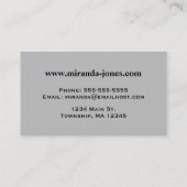 Art Deco Lily, Deep Red en Grey/Grey Visitekaartje (Achterkant)