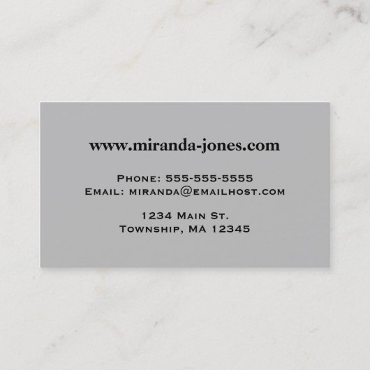 Art Deco Lily, Deep Red en Grey/Grey Visitekaartje (Achterkant)