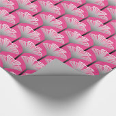 Art Deco Lily, Fuchsia Pink en Silver Grey Cadeaupapier (Hoek)