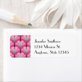 Art Deco Lily, Fuchsia Pink en Silver Grey Etiket (Insitu)