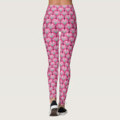 Art Deco Lily, Fuchsia Pink en Silver Grey Leggings (Achterkant)
