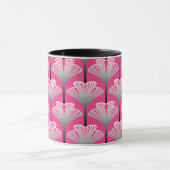 Art Deco Lily, Fuchsia Pink en Silver Grey Mok (Midden)