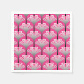 Art Deco Lily, Fuchsia Pink en Silver Grey Servet (Voorkant)