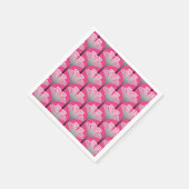 Art Deco Lily, Fuchsia Pink en Silver Grey Servet (Hoek)