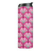 Art Deco Lily, Fuchsia Pink en Silver Grey Thermosbeker (Gedraaid links)