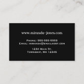 Art Deco Lily, Fuchsia Pink en Silver Grey Visitekaartje (Achterkant)