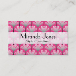 Art Deco Lily, Fuchsia Pink en Silver Grey Visitekaartje