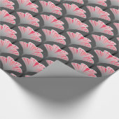 Art Deco Lily, Grey/Grey en Coral Pink Cadeaupapier (Hoek)