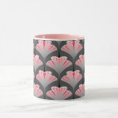 Art Deco Lily, Grey/Grey en Coral Pink Mok (Midden)