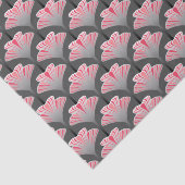 Art Deco Lily, Grey/Grey en Coral Pink Tissuepapier (Detail)