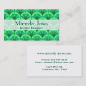 Art Deco Lily, Jade Green en Turquoise Visitekaartje (Voorkant / Achterkant)