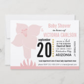Art Deco Lily Modern Typografie Baby shower Kaart (Voorkant)