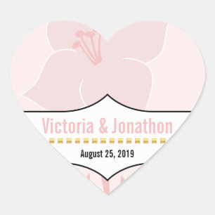 Art Deco Lily Modern Typography Wedding Invite Hart Sticker