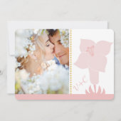 Art Deco Lily Modern Typography Wedding Invite Kaart (Achterkant)