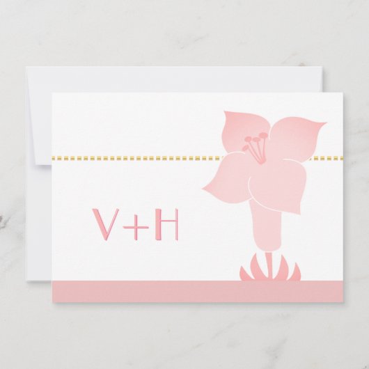 Art Deco Lily Modern Typography Wedding Invite Kaart (Achterkant)