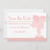 Art Deco Lily Modern Typography Wedding Invite Kaart (Voorkant)