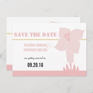 Art Deco Lily Modern Typography Wedding Invite Kaart
