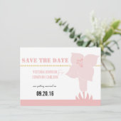 Art Deco Lily Modern Typography Wedding Invite Kaart (Staand voorkant)