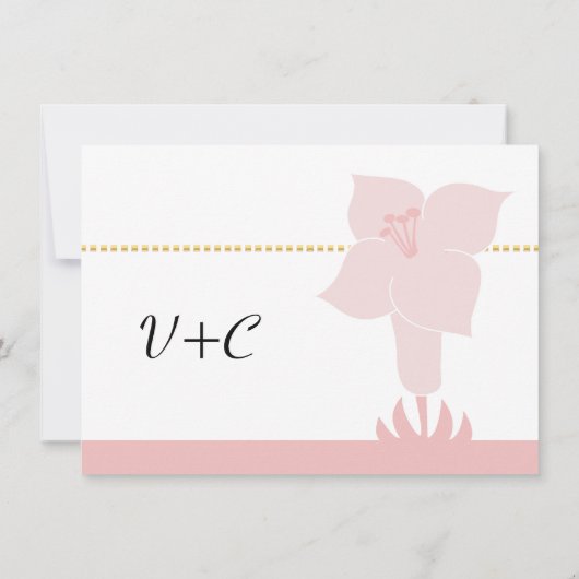 Art Deco Lily Modern Typography Wedding Invite Kaart (Achterkant)