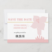 Art Deco Lily Modern Typography Wedding Invite Kaart (Voorkant)