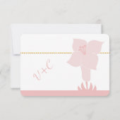 Art Deco Lily Modern Typography Wedding Invite Kaart (Achterkant)