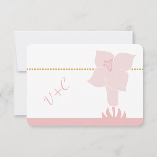 Art Deco Lily Modern Typography Wedding Invite Kaart (Achterkant)