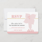 Art Deco Lily Modern Typography Wedding Invite Kaart (Voorkant)