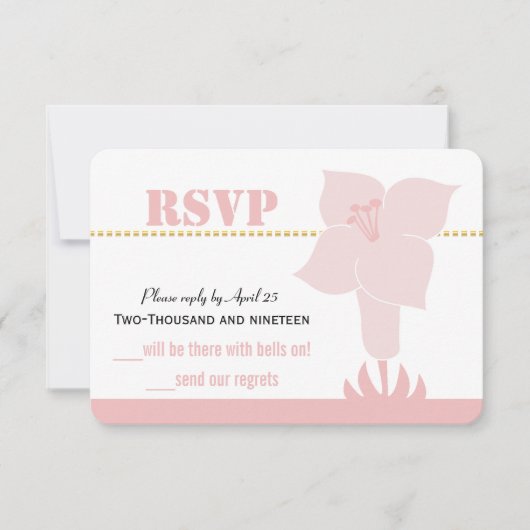 Art Deco Lily Modern Typography Wedding Invite Kaart (Voorkant)