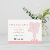 Art Deco Lily Modern Typography Wedding Kaart (Staand voorkant)