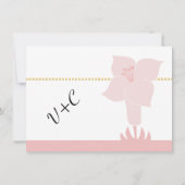 Art Deco Lily Modern Typography Wedding Kaart (Achterkant)