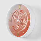Art Deco Lily patroon - koraal sinaasappel (Hoek)