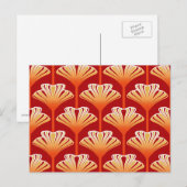 Art Deco Lily, Tangerine Oranje en Gold Briefkaart (Voorkant / Achterkant)
