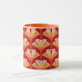 Art Deco Lily, Tangerine Oranje en Gold Mok (Midden)