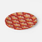 Art Deco Lily, Tangerine Oranje en Gold Papieren Bordje (Gekanteld)