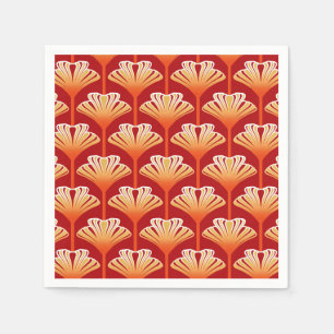 Art Deco Lily, Tangerine Oranje en Gold Servet