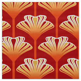Art Deco Lily, Tangerine Oranje en Gold Stof