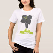 Art Deco Lime Groen Grijs Bruid T-shirt Tuniek Jur (Voorkant)