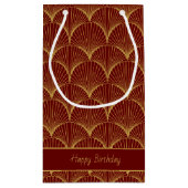 Art Deco Line Fan Pattern | bewerkbare tekst Klein Cadeauzakje (Achterkant)