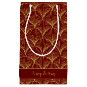 Art Deco Line Fan Pattern | bewerkbare tekst Klein Cadeauzakje (Voorkant)