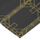 Art Deco Line Patroon op zwart Tafelkleed (Gekanteld)