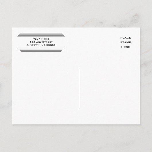 Art Deco Lines Black & Gold Photo Save the Date Aankondigingskaart (Achterkant)