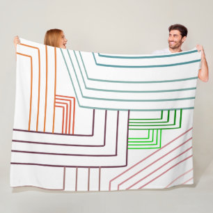 Art Deco Lines Fleece Deken