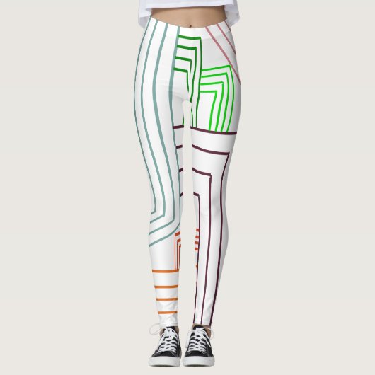 Art Deco Lines Leggings (Voorkant)