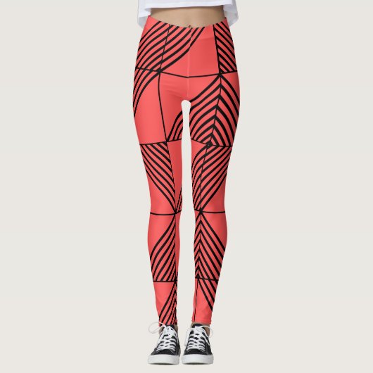 Art Deco Lines Leggings (Voorkant)