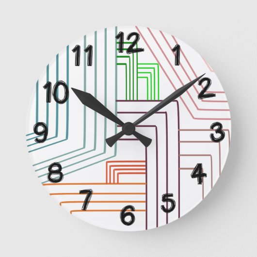 Art Deco Lines  Ronde Klok (Voorkant)