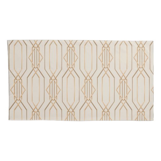 Art Deco Linnen & Goud Kussensloop (Achterkant-Rechts)