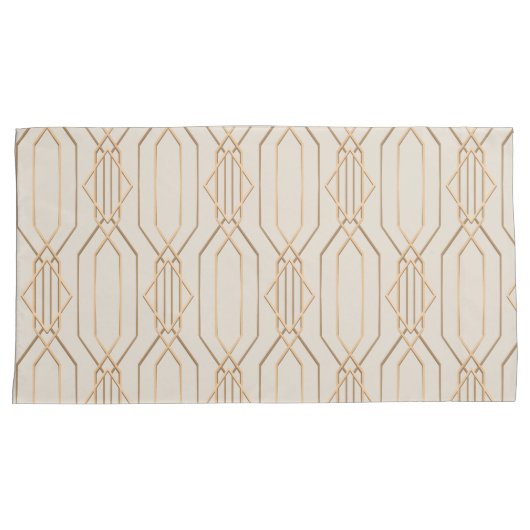 Art Deco Linnen & Goud Kussensloop (Voorkant-Rechts)