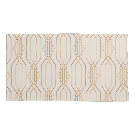 Art Deco Linnen & Goud Kussensloop (Achterkant-Links)