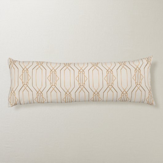 Art Deco Linnen & Goud Lichaamskussen (Achterkant)